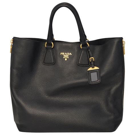 Leather tote Prada Black in Leather 